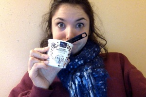 I attempted to get the spoon in as a mustache..not quite there.